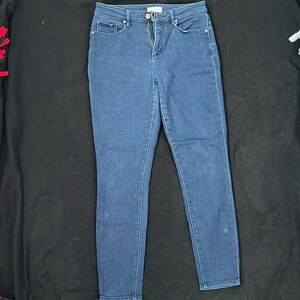 Size 28 Dark Blue Curvy High Waist Skinny Jeans (Loft)